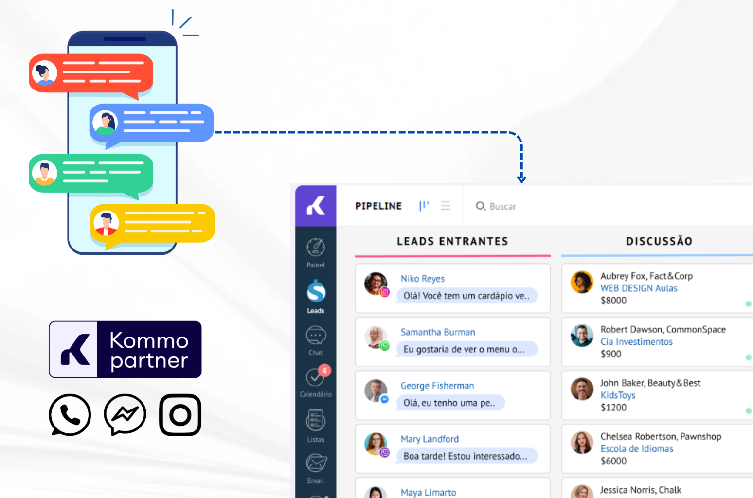Parceria Kommo CloudXM
